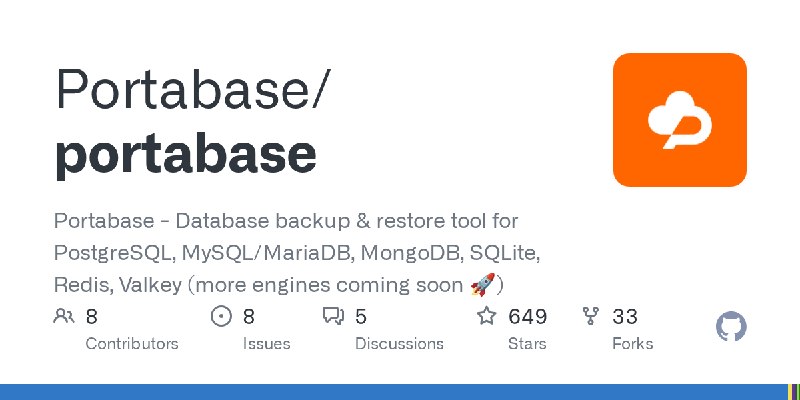 GitHub - Portabase/portabase: Portabase - Database backup & restore tool for PostgreSQL, MySQL/MariaDB, MongoDB, SQLite, Redis…