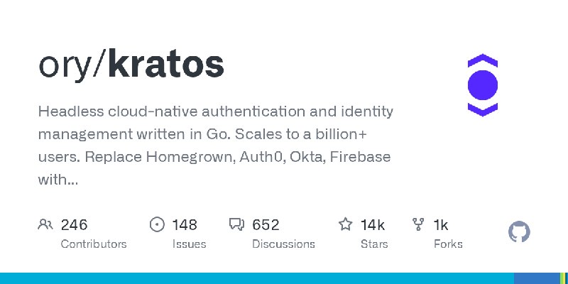 GitHub - ory/kratos: Headless cloud-native authentication and identity management written in Go. Scales to a billion+ users. Replace…
